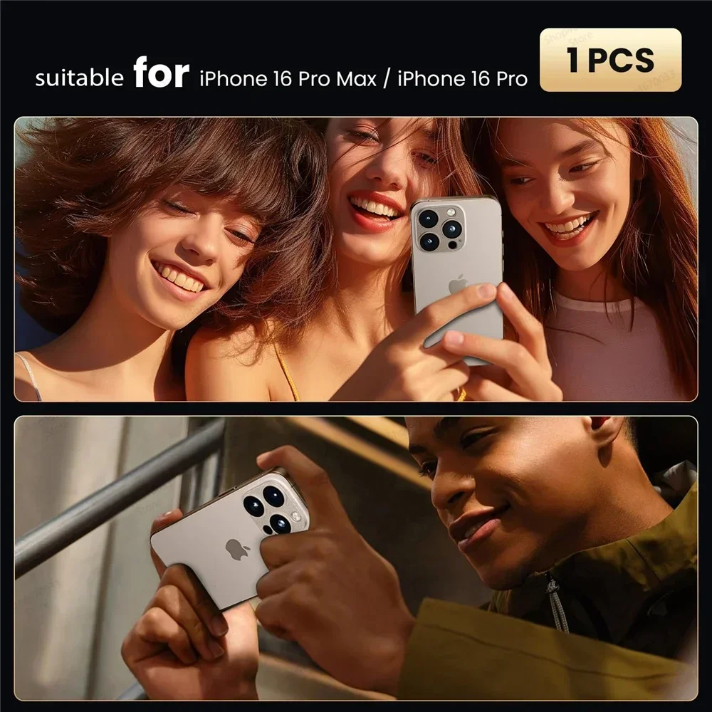 Premium Camera Protection Glass with Metal Ring Film and Lens Cover