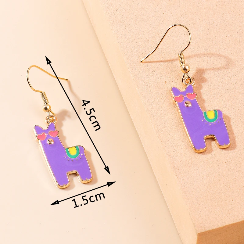 Aihua Niedliche Emaille-Tiere-Ohrringe, schöne Katze, Kaninchen, Einhorn, Alpaka-Tropfenohrring für Frauen und Mädchen, Geburtstagsgeschenke, Party-Schmuck – Detail 38