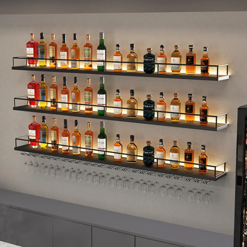 Bar Shelves Wine Fridge Cabinet Liquor Living Room Canteen Wall Furniture Storage Cabinets White Counter Beverage Cellar Rack