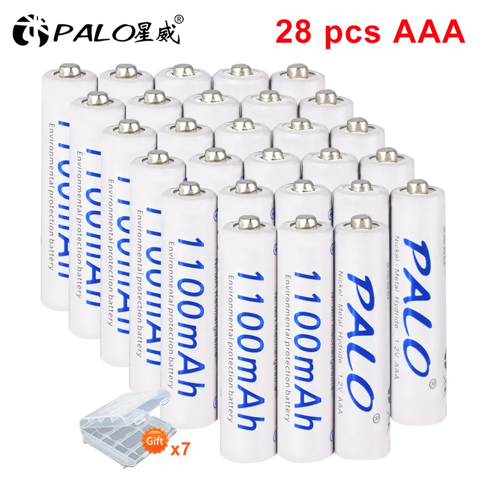 

28pcs PALO AAA Rechargeable battery 1.2V Ni-Mh AAA Rechargeable Battery 3a batteria AAA NiMh Batteries For Digital Camera toys