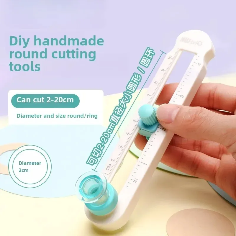 360 ° Taglierina circolare regolabile multifunzionale per carta, per scrapbooking, tagliacarte circolari per fai da te, strumento per tagliare la carta in cerchio - immagine 3