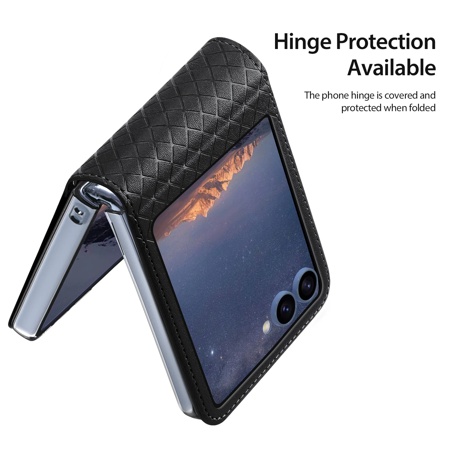 Premium Shockproof Leather Flip Phone Case - Ultra-Thin Checkered Design