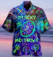Hawaii Men's Shirt 3D Dart Club Print Short Sleeve Cuban Shirt Vacation Party Wear Vintage Streetwear Casual Clothing 1