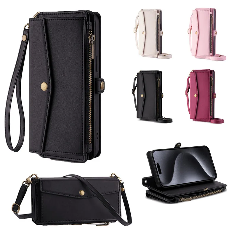 Crossbody Wallet Faux Leather Flip Case