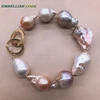 Amazing Mixed Color Large Size Tissue Nucleated Flame Ball Shape Baroque Pearl Statement Bracelet 100% Natural Some Defect 1