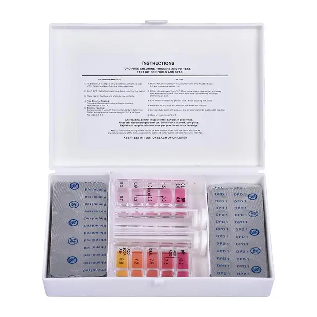 100Db-Os Két-Egy-Egy Úszómedence-Teszter Készlet Ph-Értékhez/Dpd1 Klór Teszt Tabletták Ph Víztesztkészlet