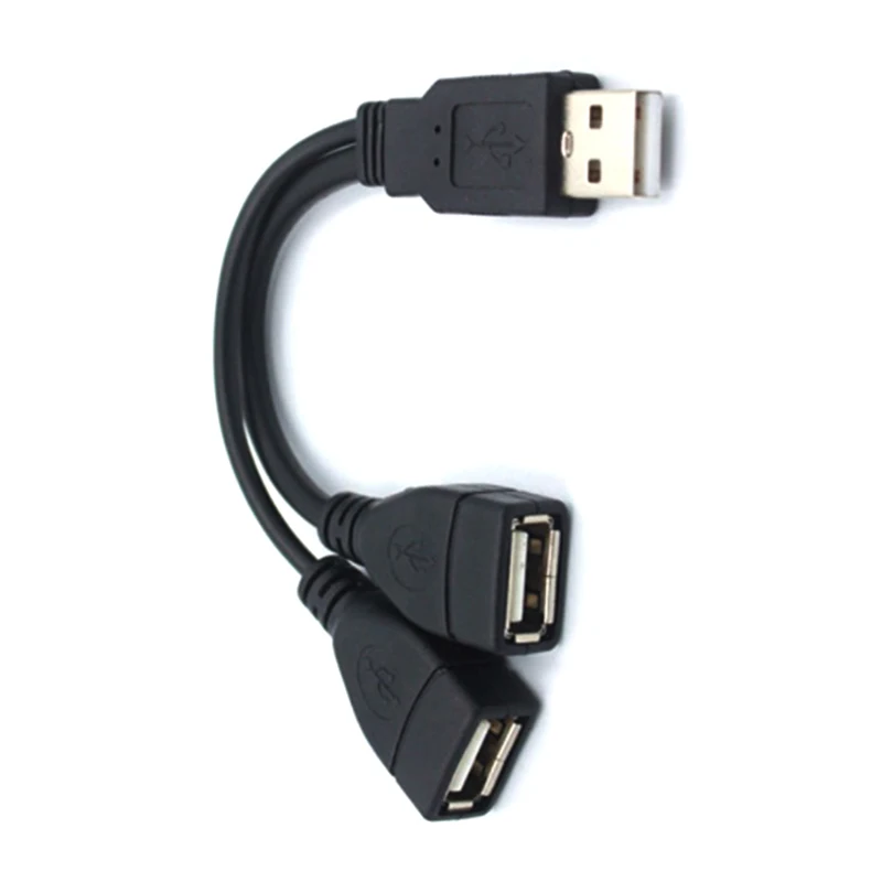 15cm-30cm USB 2.0 Extended Cable USB Double Splitter Cable USB 1 Male to USB 2 Female Power High Quality Extension Cable 1 to 2