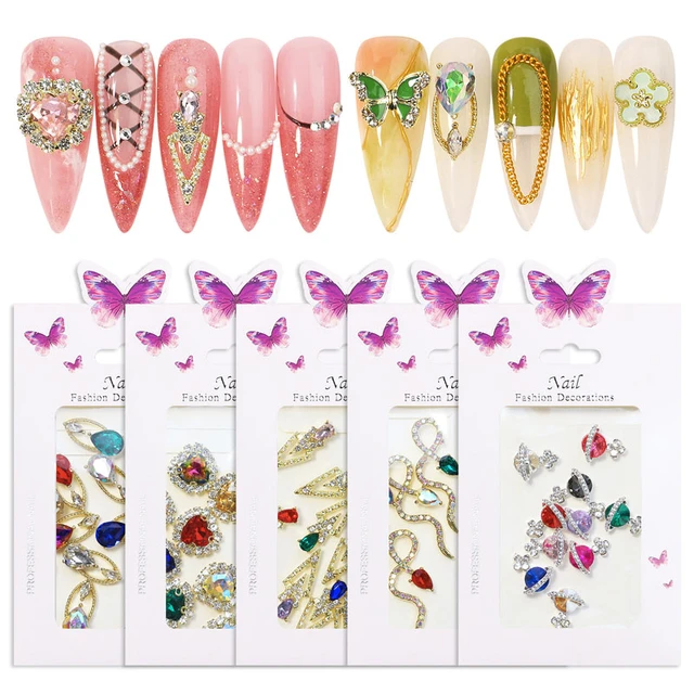 15pcs/box Nail Art Pearl Rhinestones 10pcs Small Size And 5pcs Big Size  Nail Art Charms 4 Colors Heart Nail Art Decoration Gems - Rhinestones &  Decorations - AliExpress