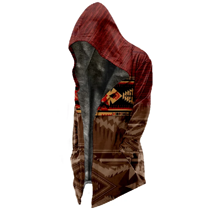 New creative pattern cotton jacket hooded sweater casual printing men's zippered hooded cardigan cotton jacket gray lining
