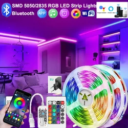 Bluetooth Led Lights for Room RGB 5050 Led Strip with Control RGB WIFI Tape Lights for Home Party Decoration(with EU Plug)