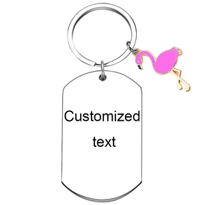 Personalized Custom Keychain Flamingo Jewelry Key chain Flamingo Lover Gift key rings
