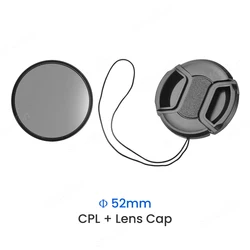 Ultra Slim Multi-Coated Circular Polarizer Camera Lens Filter (52mm Filter Lens Cap)