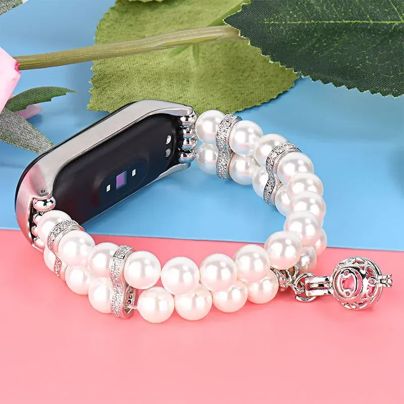 Jewelry Strap For Xiaomi MiBand 8 7 6 5 4 3 Elastic Beaded Braceletd Wristband For mi band 7 Belt For Mi Band 6 Correa accessory