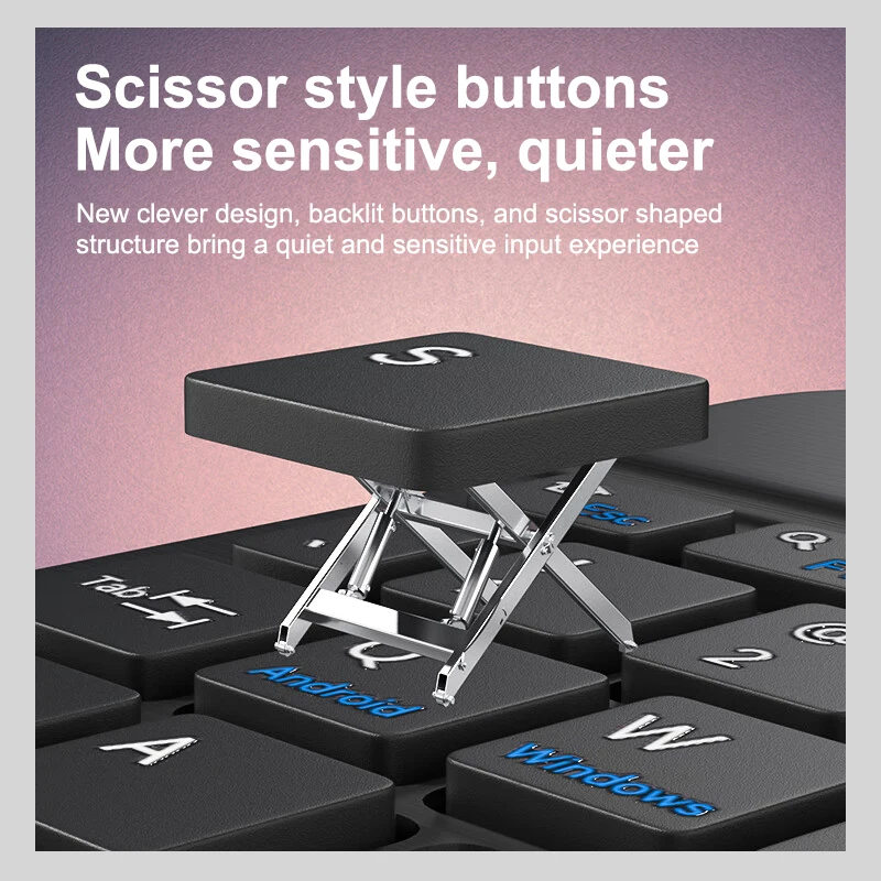 Mechanical Keyboard Wireless Mechanical Keyboard Bluetooth Keyboard Wireless Keyboard with Touchpad Ultra-Thin Bluetooth Mini Wireless Rechargeable Keyboard for iPad pro/iPad/iOS/Windows/Android