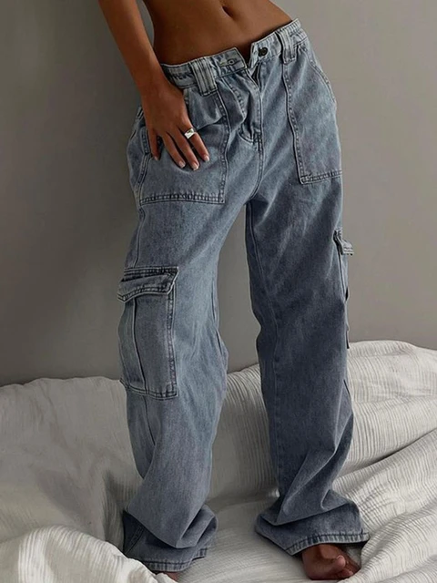 Wide Leg Jeans Holes, Street Wide Leg Jeans