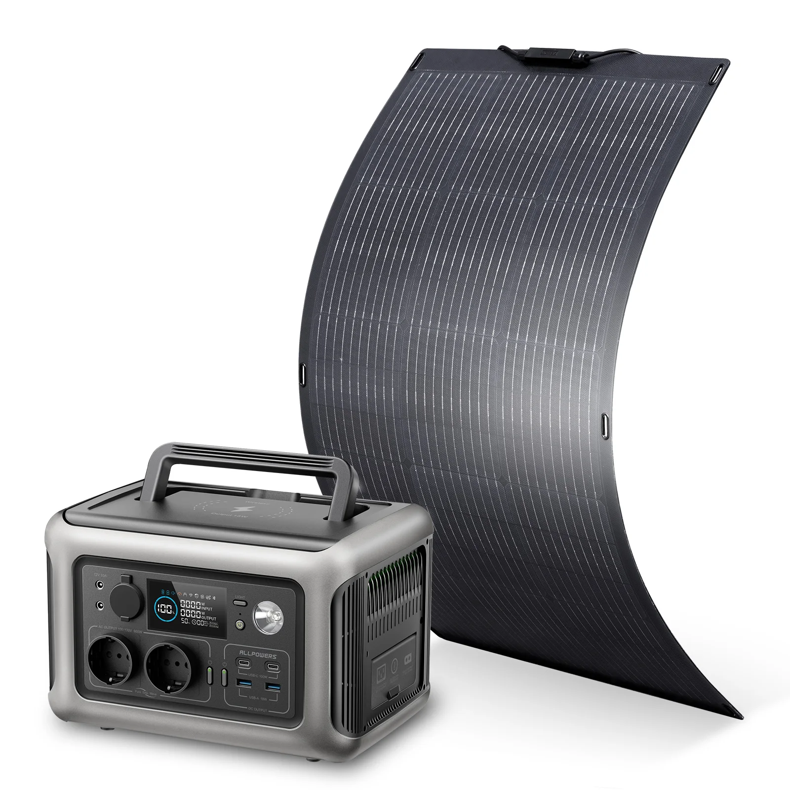 ALLPOWERS R600 Powerstation With Solarpanel 100W , LiFePO4 Battery ...