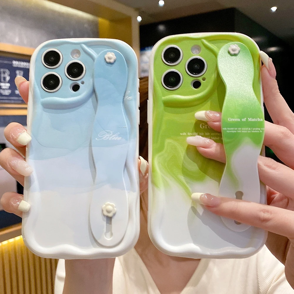 Gradient Phone Case with Wrist Strap and Holder