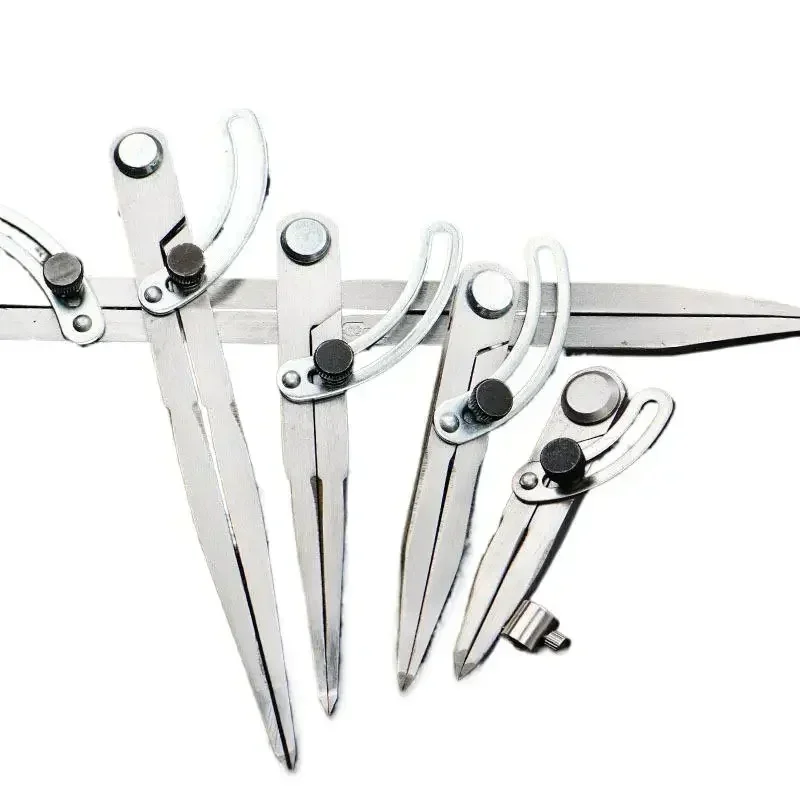 1PCS 100MM-300MM 원형 마킹 도구 가죽 공예 목공 금속 가공을위한 스테인레스 스틸 윙 디바이더 조정 가능한 잠금 장치
