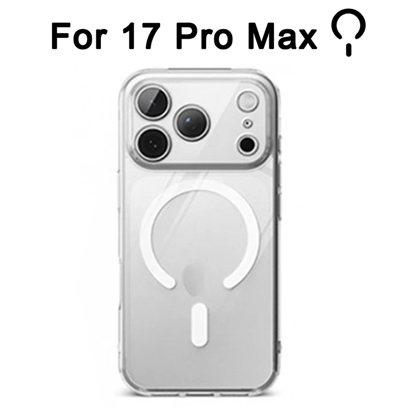 Luxury Wireless Magnetic Clear Acrylic Case with Full Back and Camera Lens Protection