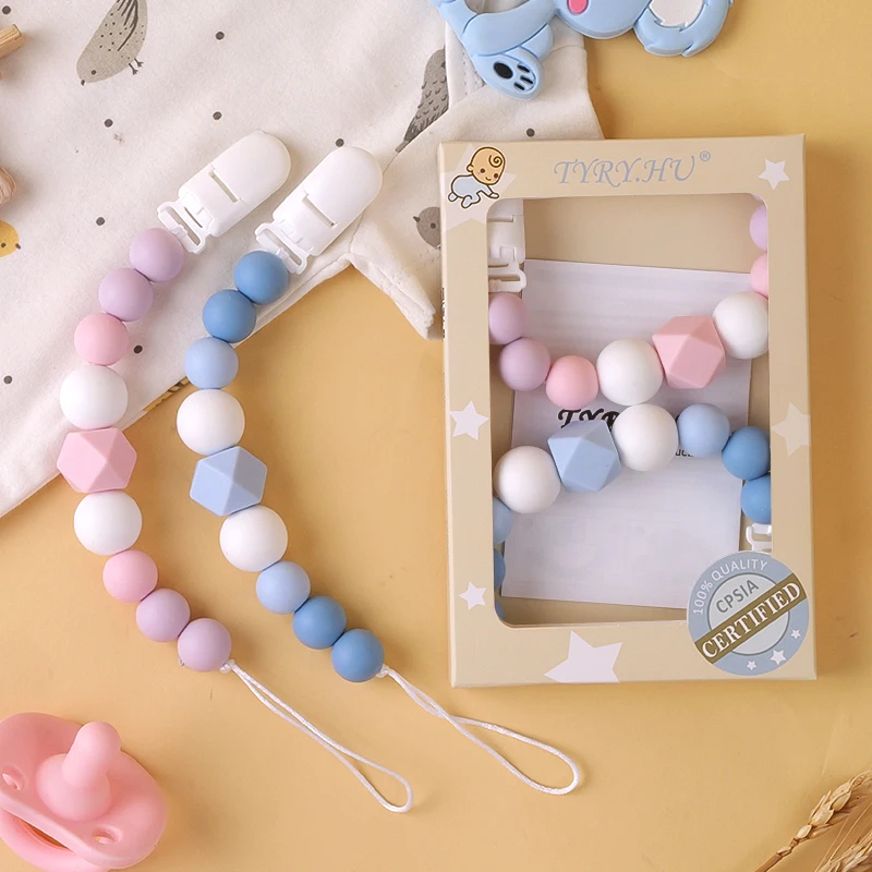 

TYRY.HU, индивидуальное название, ручная работа, силиконовые цепочки для соски с енотом и коалой, силиконовая детская соска, держатель-цепочка