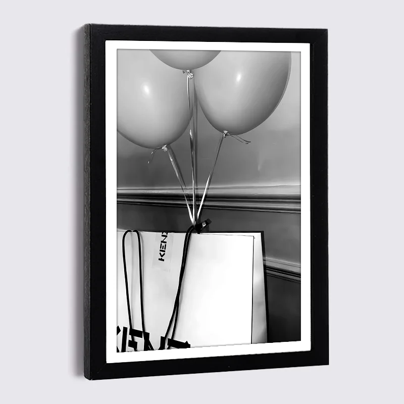 

Black Photo Frame Black and White Balloon Canvas Painting 5x7 8x12 Inch Wood Picture Frame Nordic Wall Home Decor Picture Frames