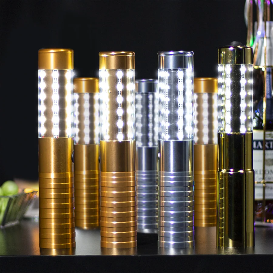 

Party Bar Flashing Stick Light Rechargeable LED Strobe Baton Wine Bottle Topper Sparkler Light Champagne Bottle Service Decor