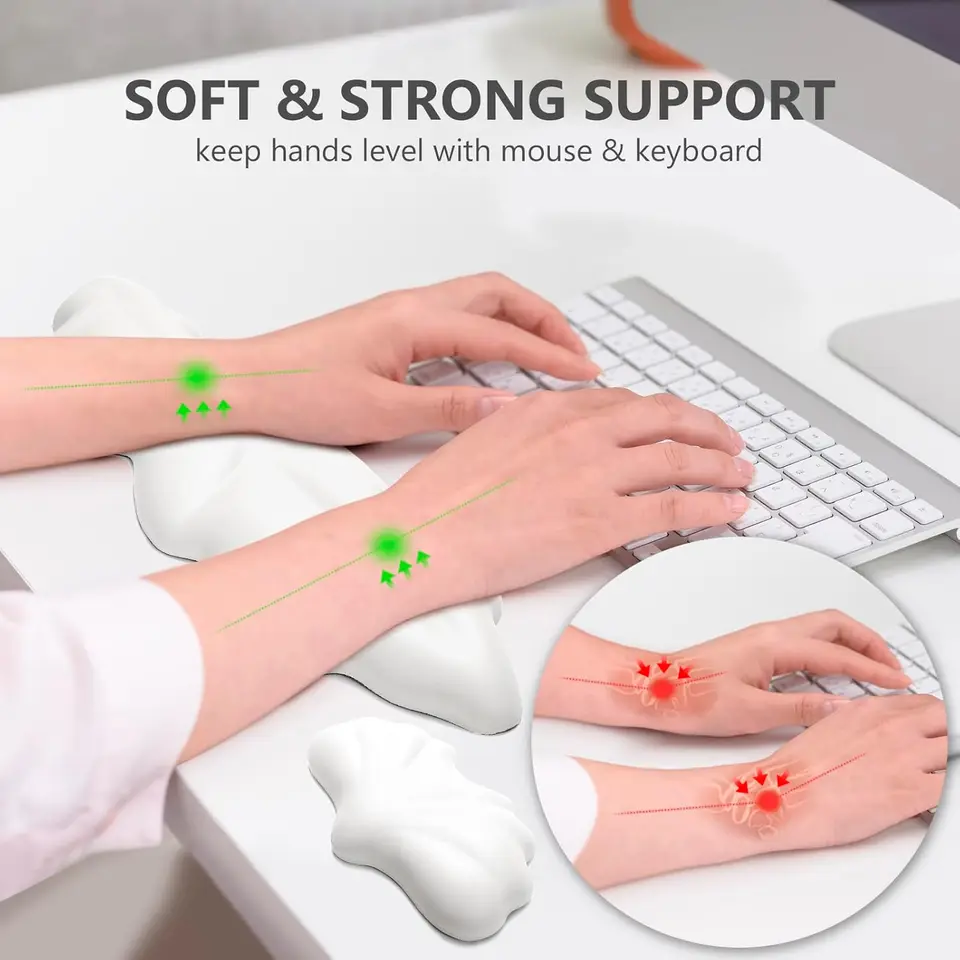 Set Di Tappetini Per Mouse 3 In 1 Con Supporto Per Poggiapolsi Per Tastiera~p144683110
