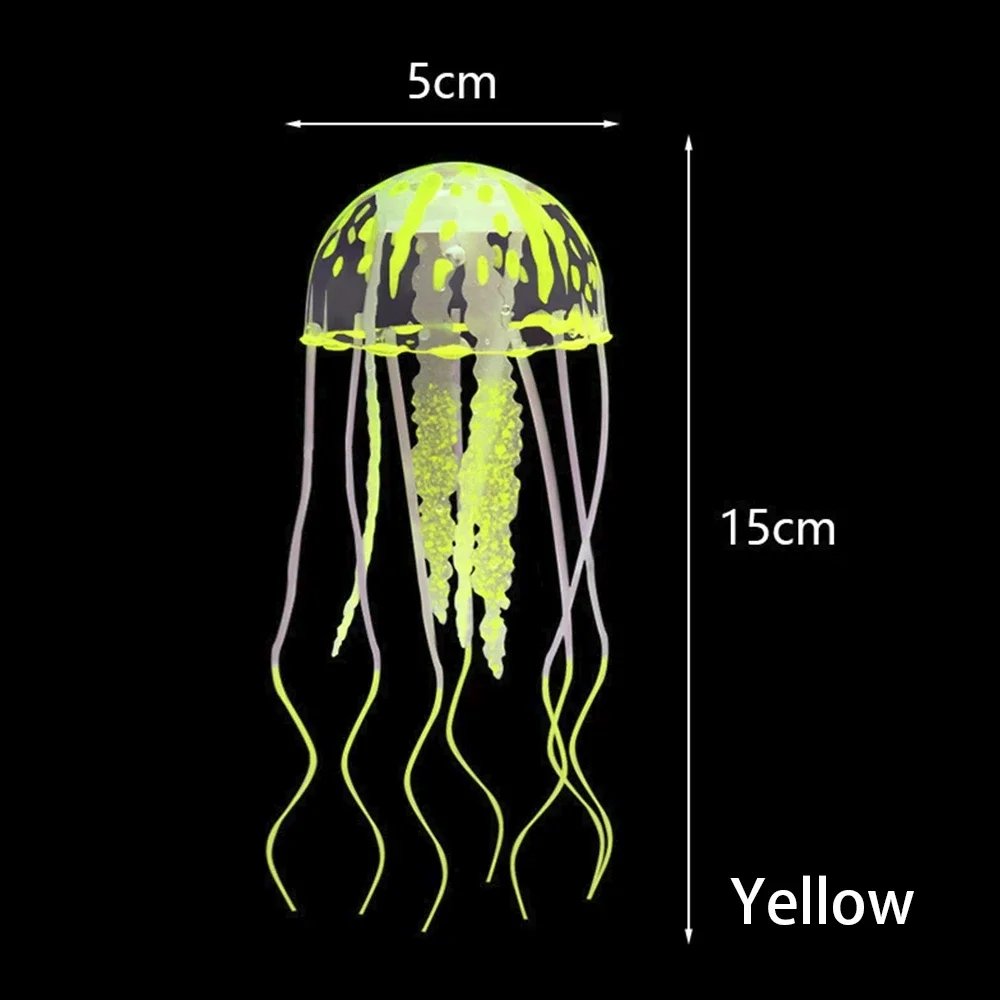 Luminescent Silicone Jellyfish Aquarium Decor - Glowing Floating Ornament for Underwater Landscaping