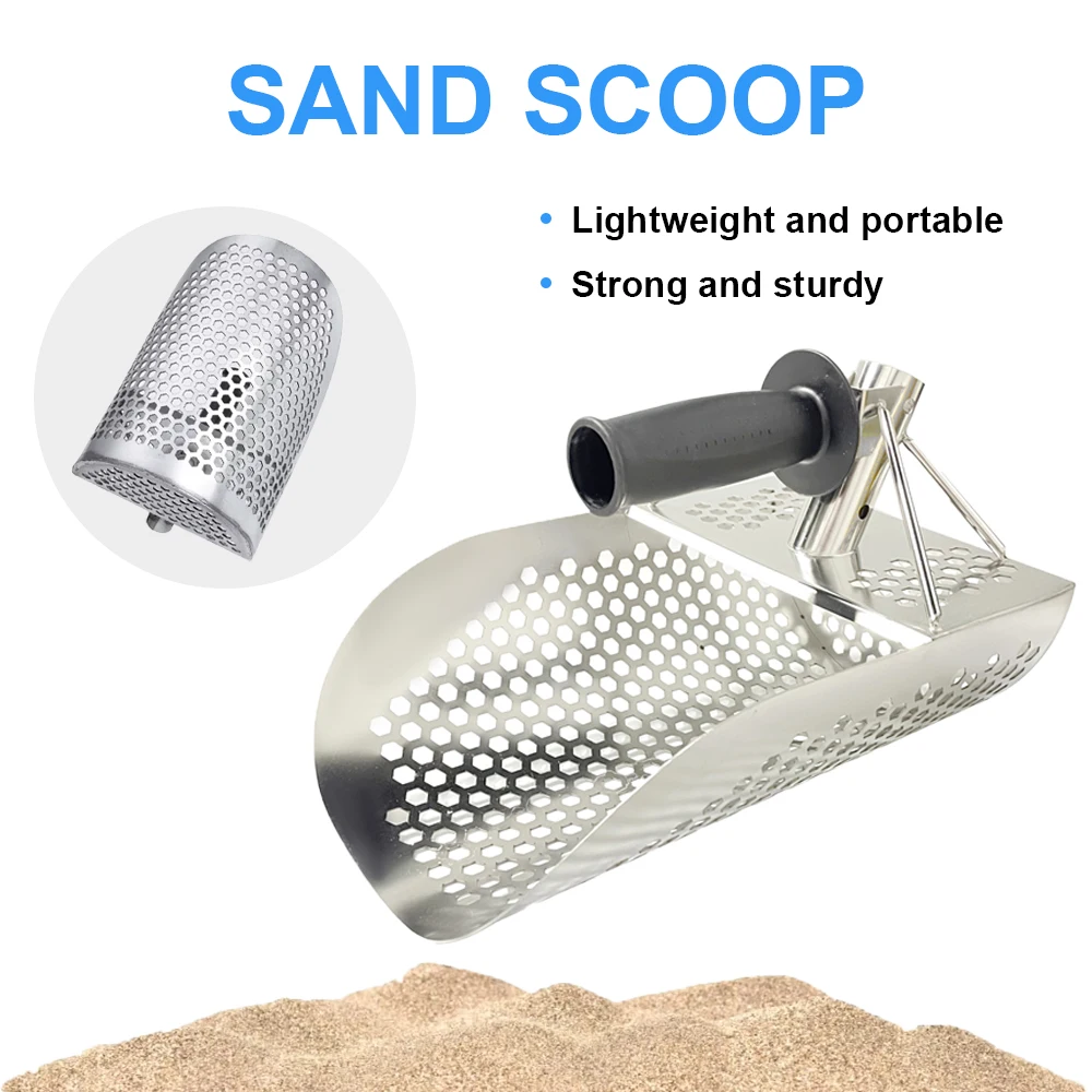 Beach Sand Scoop Metal Detecting Hunting Tool Detector Stainless Steel ...