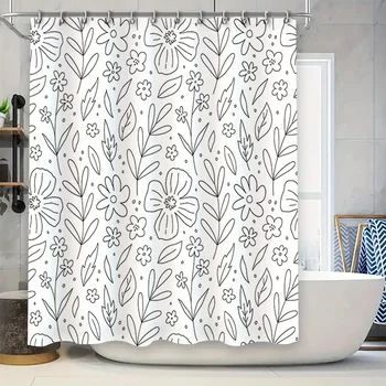 Floral White Shower Curtain 1