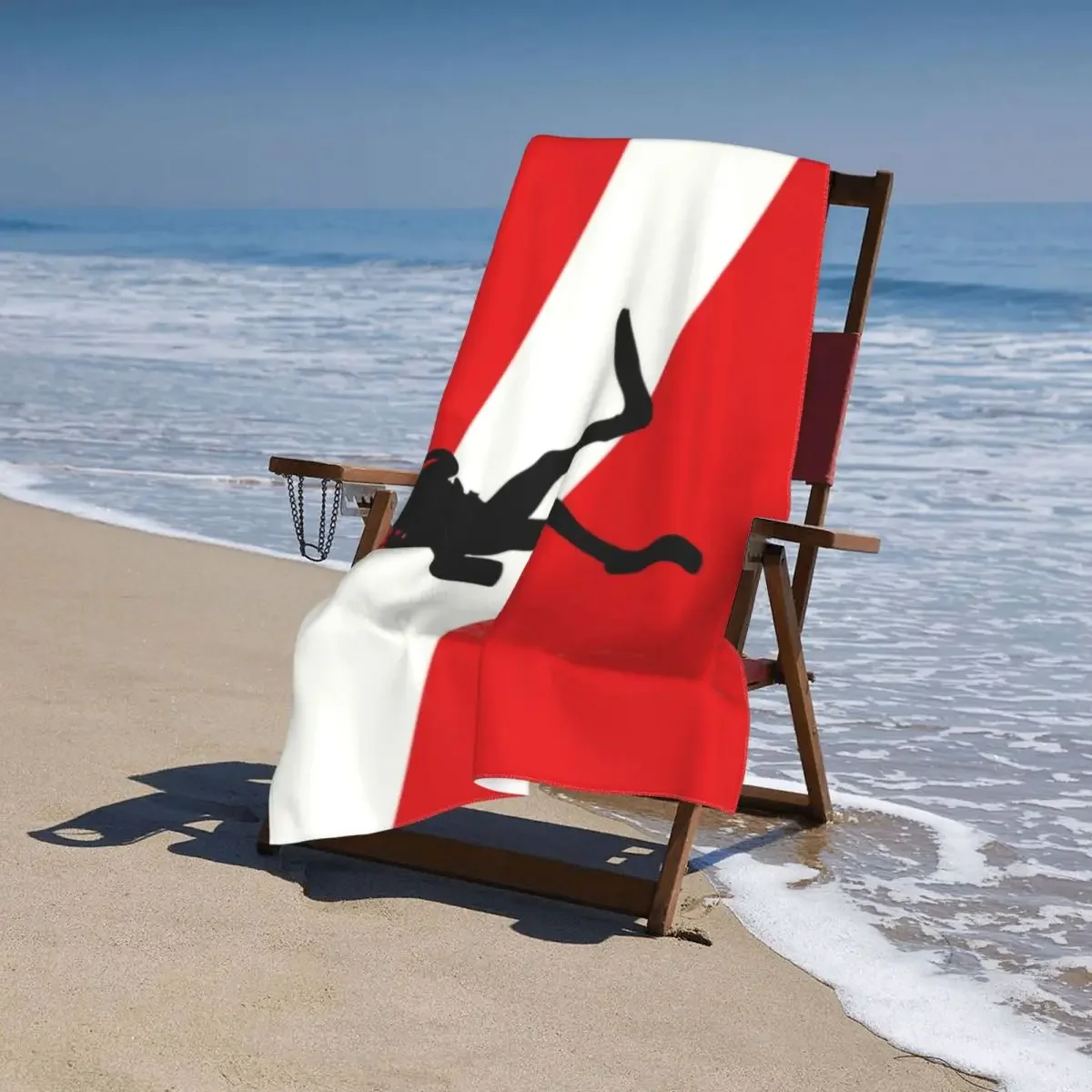 Scuba Diver Flag Beach Towel Quick Drying Dive Diving Super Soft Microfiber Bath Sauna Towels 5