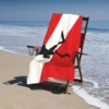 Scuba Diver Flag Beach Towel Quick Drying Dive Diving Super Soft Microfiber Bath Sauna Towels 5