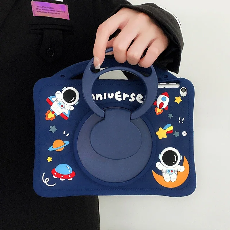 Durable Kids Tablet Case with 360° Rotating Handle & Stand - Shockproof Cover