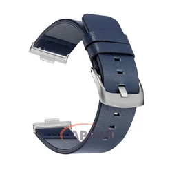 Premium Leather Strap Replacement for Smartwatches - Elegant and Durable Watch Accessory (Blue silver)