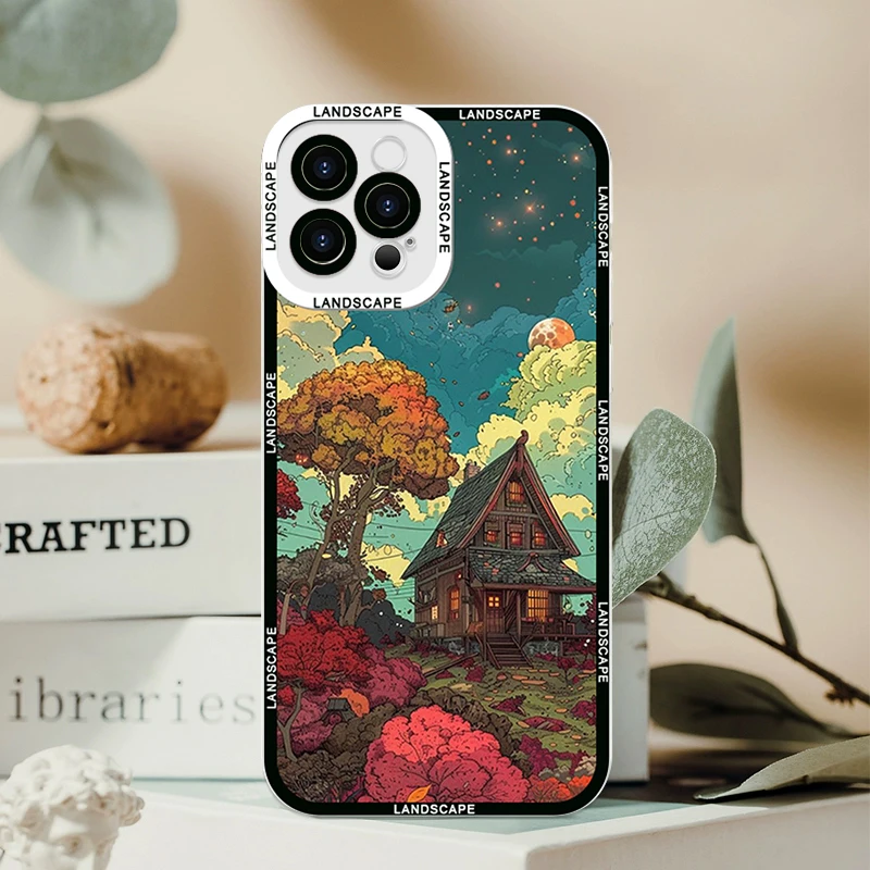Japanese Anime Landscape Artistic Scenery Clear Phone Case