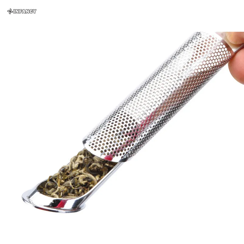 Tea Strainer Stainless Steel Tea Infuser Pipe Design Touch Feel Good Holder Tool Spoon Infuser Filter tea infuser