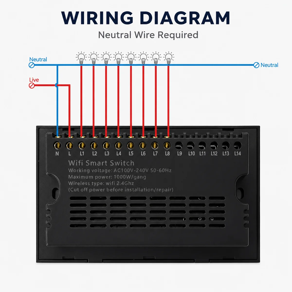 Melery 147 ZigBee Smart Light Switch TouchGlass Panel Wireless Interuptor 4/5/6 Gang Remote Control Alexa Google Home appliance — view 2