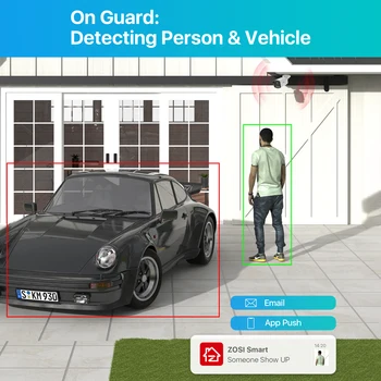 ZOSI C186 3K AuroraLux Surveillance PoE Camera 5MP HD True Color Night Vision Security IP Camera with Person Vehicle Detection 4