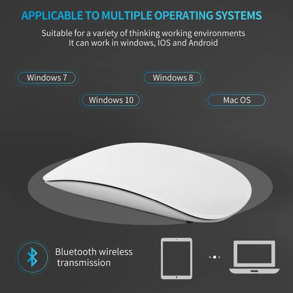 Wireless Bluetooth Mouse for Apple Macbook air Pro Xiaomi Laptop PC Rechargeable Mice Huawei Matebook Notebook Computer