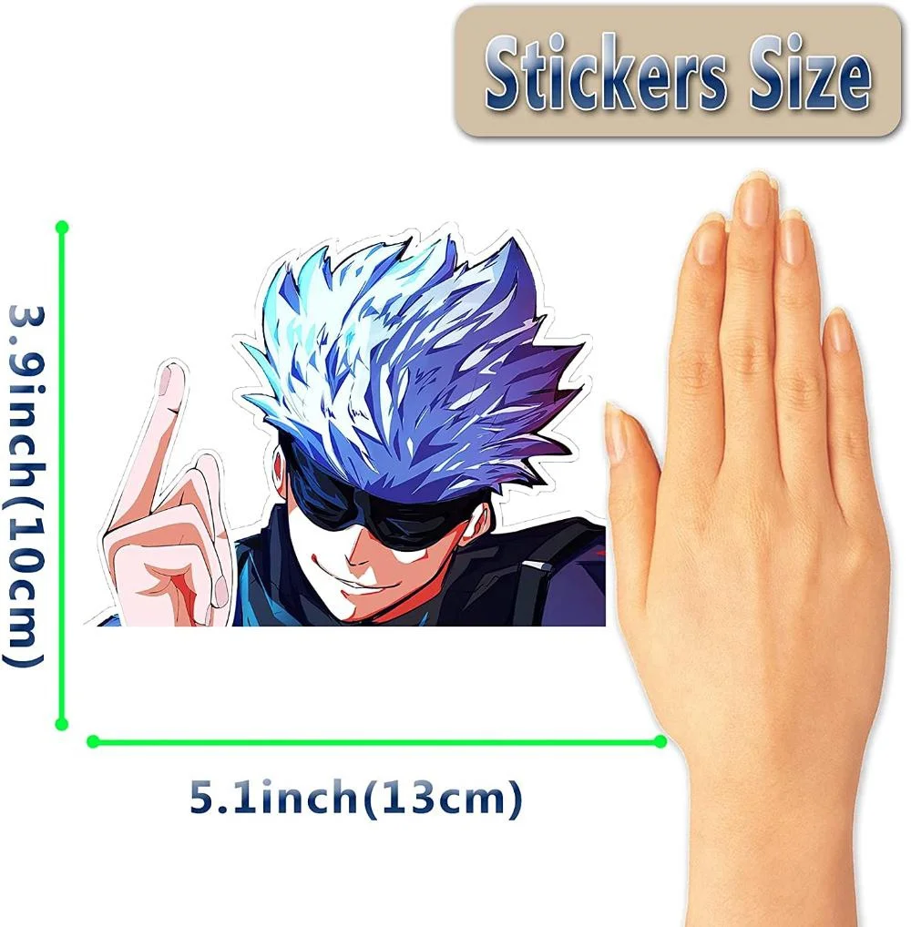 Para Anime Adesivos De Carro, Jujutsu Kaisen GoJo Satoru Vinyl Bumper Decalques Janela para Caminhões Motocicleta Laptop Skate