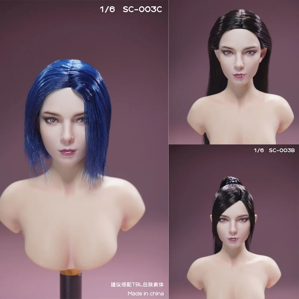 

SCtoys SC003 Lali 1/6 European Beauty Head Sculpt Head Carving Model Fit 12'' TBL Female Soldier Pale Action Figure Body