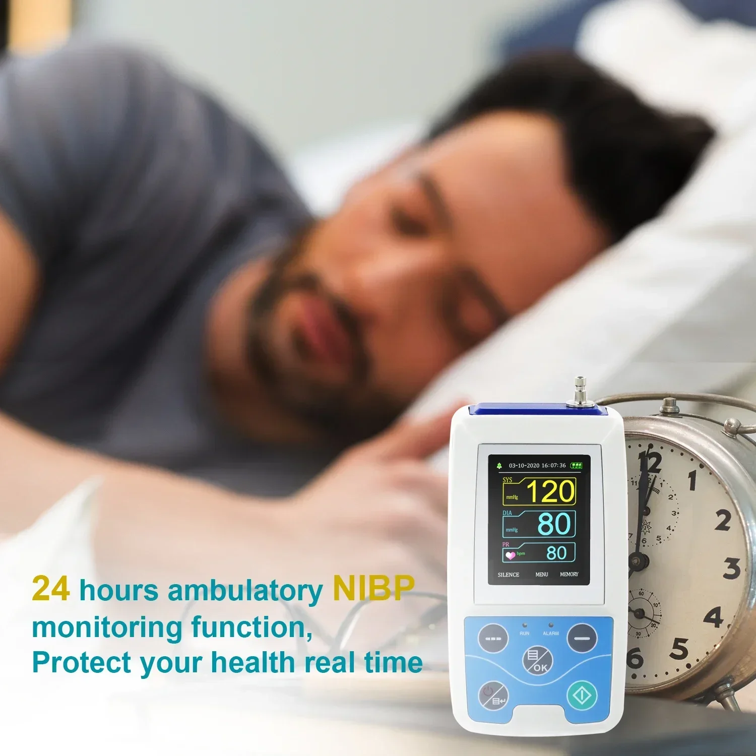 ABPM50 Blood Pressure Monitor Mapa Arm Ambulatory 24hours NIBP Holter Individually Optional Sleeve Adult/Child/Large Adult