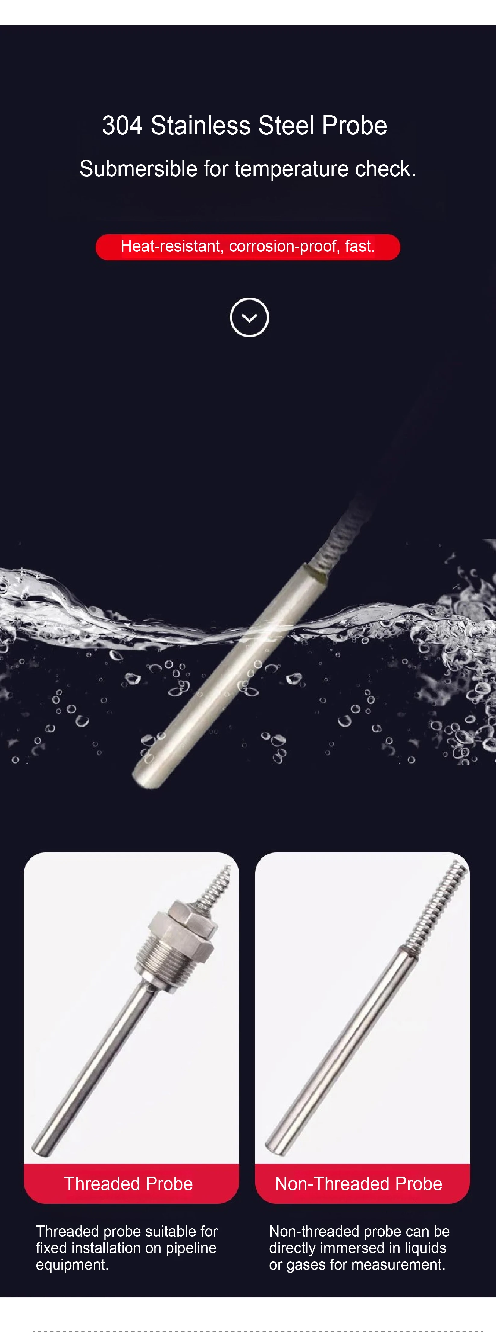 CX-WDJ200E Digital Display Thermometer High Precision Stainless Steel Probe Wate