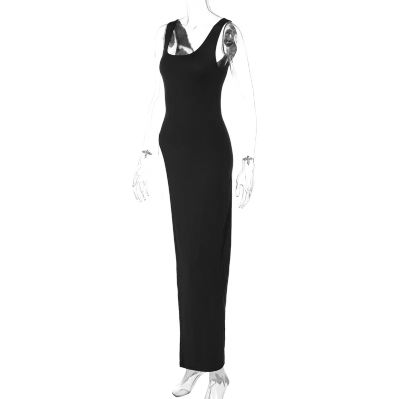 Ärmelloses Kleid mit unregelmäßigem, asymmetrischem Saum der Straßennische, Sommer-Persönlichkeitstrend für Damen, einfarbiges Slim-Fit-Oberteil – Detail 26