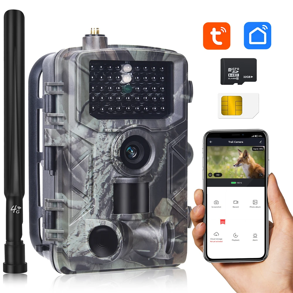 30MP 2K 4G Outdoor Infrared Hunting Camera Remote Mobile APP Control Night Vision Trap Game Waterproof Cam hunting trail camera trail camera