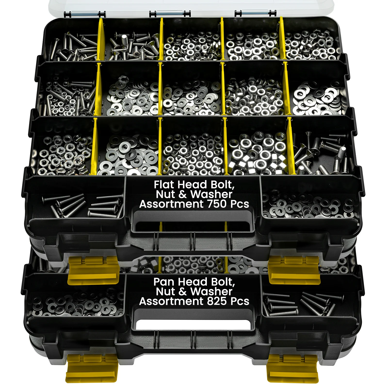 [Stainless Steel Nut & Bolt Kit] 1575pcs 304 Stainless Steel Nut & Bolt Assortment Kit | Phillips Pan Head and Flat Head Screws