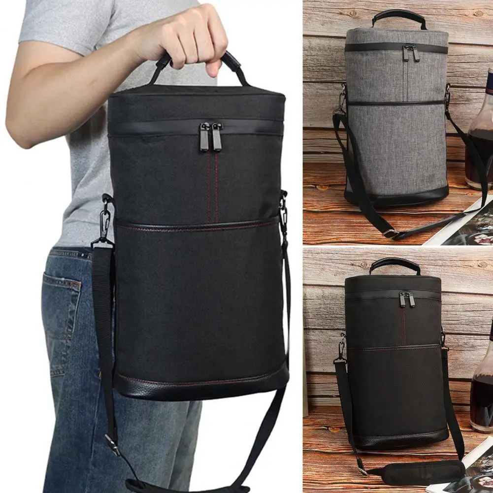 Insulated Wine Carrier Capacity Wine Cooler Bag Leakproof Insulation Adjustable Shoulder Strap Handle For Outdoor Picnics