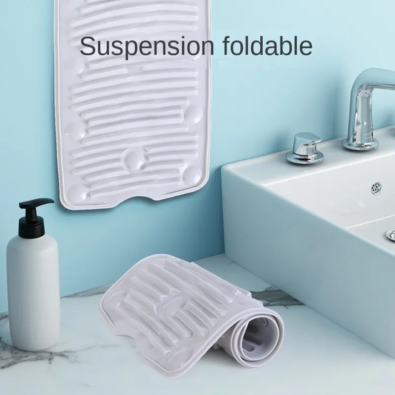 New Multifunctional Folding Mini Soft Washboard Silicone Washboard Household Laundry Board Plastic Rubber Portable