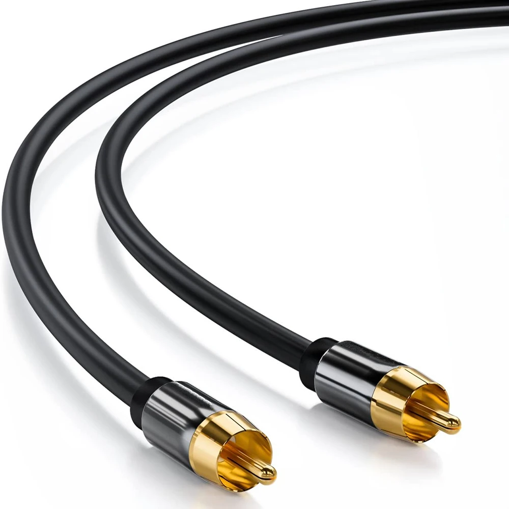 Cabo de Áudio Coaxial Digital Rca para Rca Conector Estéreo Macho para tv Amplificador de Dvd Subwoofer de Alta Fidelidade 1m 18 m 3m 5m 10m