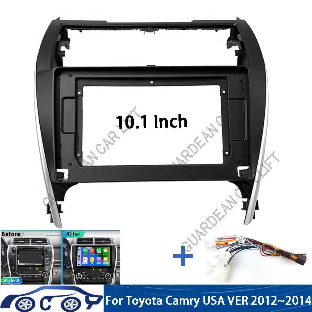 

10,1 дюймовая Автомобильная стереомагнитола комплект Fascia Для установки отделочной панели рамка двойная для Toyota Camry USA VER 2012 ~ 2014 комплект DVD